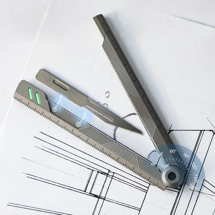 Titanium Multifunctional EDC Foldable Ruler