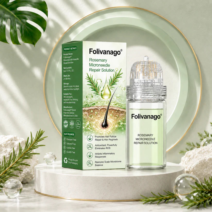 Folivanago® Rosemary Microneedle Repair Solution .Regrow Hair .Restore a Healthy Scalp