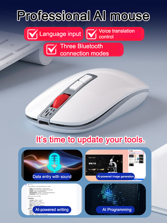 ๐ฑ๏ธAI Voice Mouse: Enables voice input, translation, or search with a single click; connects via Bluetooth or USB.