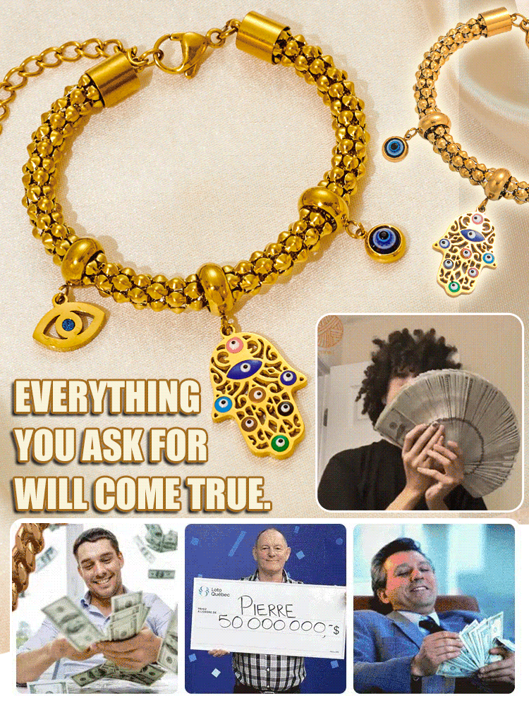 🤑[Wealth fortune protection code]💲 Fatima NINE-EYED DZI BEAD BRACELET