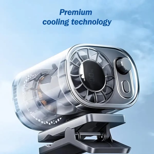 🔥🔥Car Clip On Fan with LED Display -360° Rotation, 100 Speeds Adjustable, USB Rechargeable