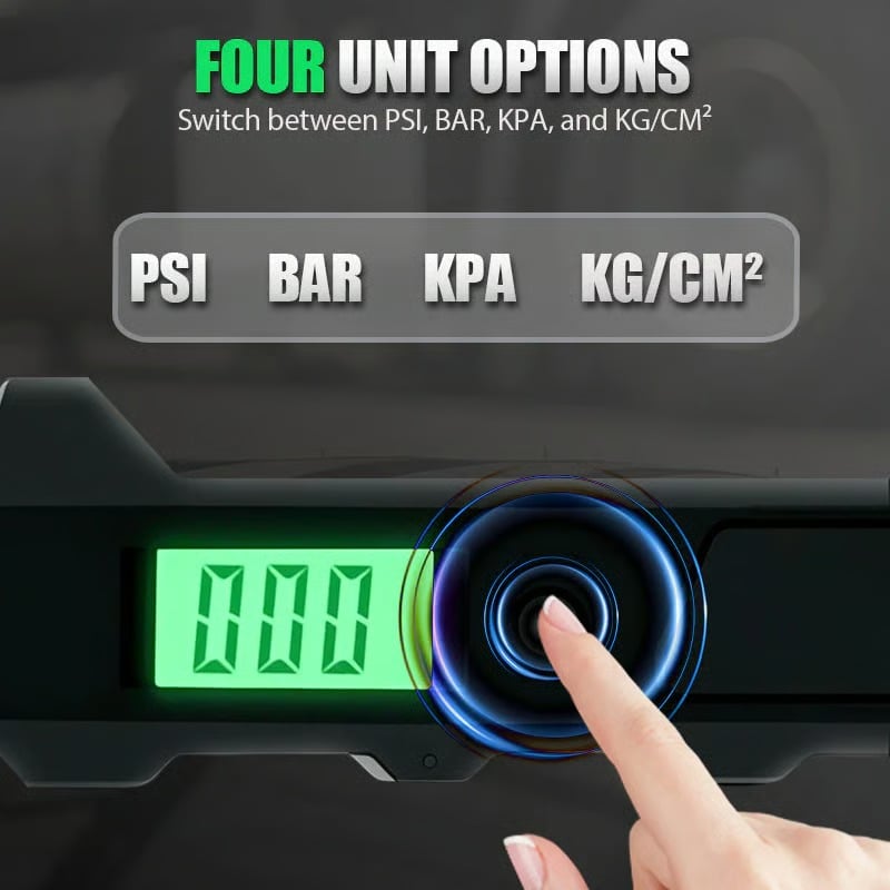 Digital Tire Pressure Gauge 230 PSI Heavy Duty Dual Head Stainless Steel Made for Truck and RV with Backlit LCD and Flashlight Car Accessories