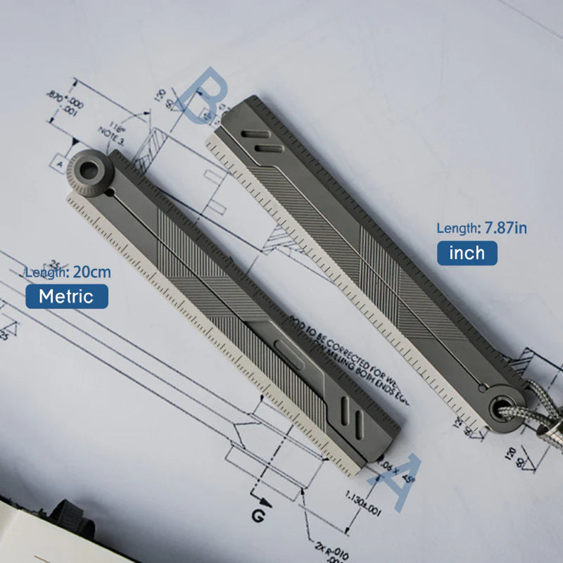 Titanium Multifunctional EDC Foldable Ruler