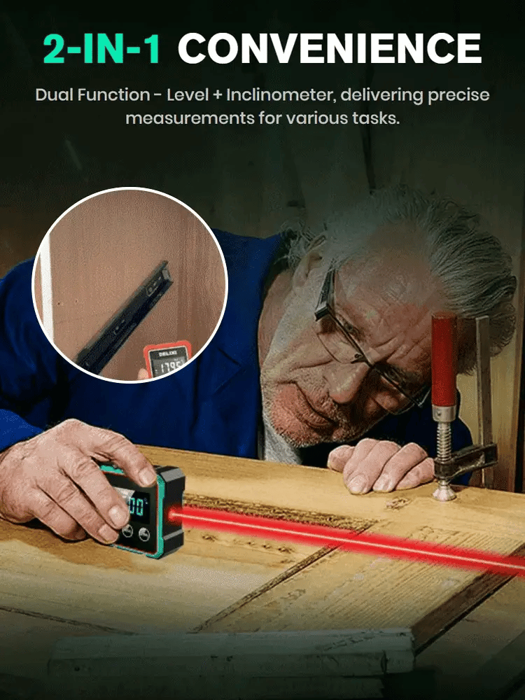 [Say goodbye to annoying tape measures!] Strong magnetic digital inclinometer and angle meter. High precision.💛