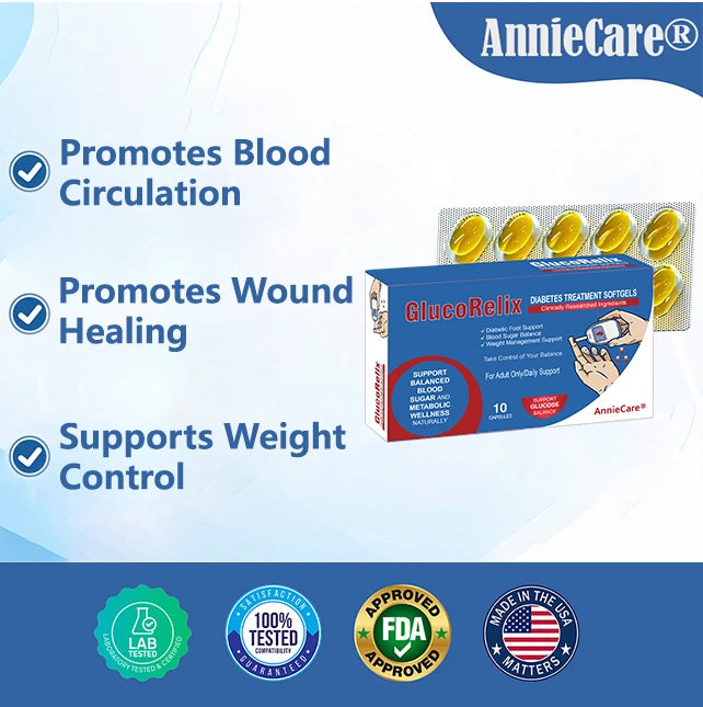 Official Store | AnnieCare® GlucoRelix Diabetes Treatment Softgels ✅ Diabetic Foot Relief – Glucose Metabolism Support – Weight Control – Relieve Leg Swelling & Varicose Veins