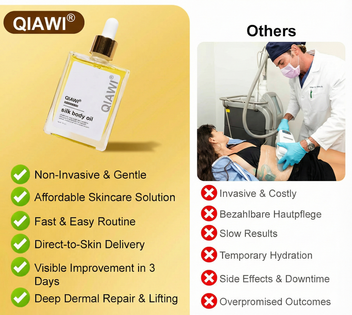 QIAWI® Silk Body Oil-Deep Hydration & Firming for Dry Skin