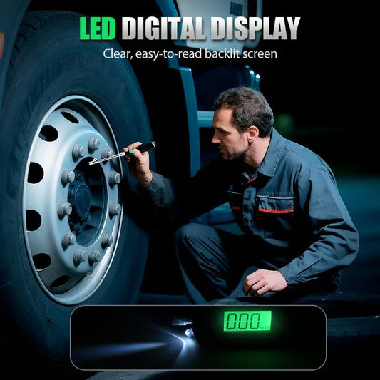 Digital Tire Pressure Gauge 230 PSI Heavy Duty Dual Head Stainless Steel Made for Truck and RV with Backlit LCD and Flashlight Car Accessories