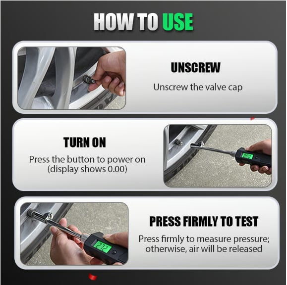 Digital Tire Pressure Gauge 230 PSI Heavy Duty Dual Head Stainless Steel Made for Truck and RV with Backlit LCD and Flashlight Car Accessories