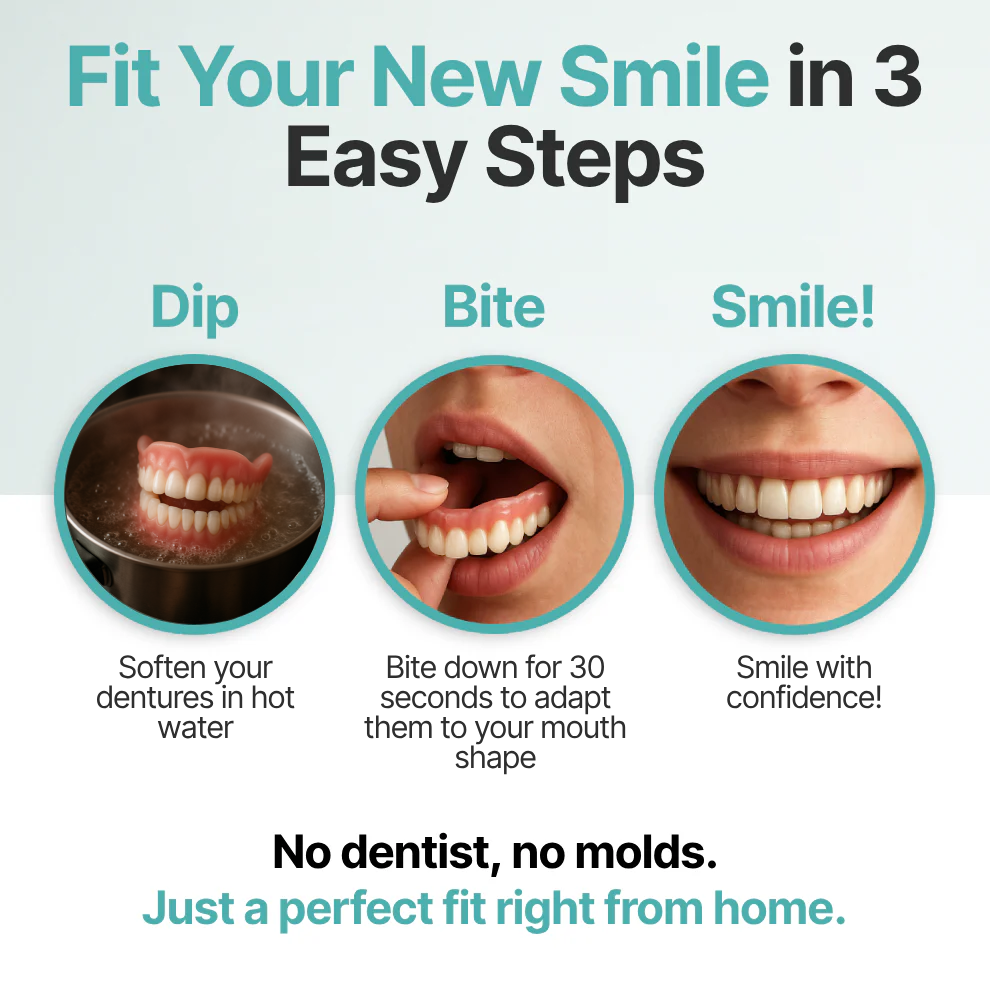 🎅CHRISTMAS HOT SALE-🏆Ends Today: 70% OFF! 🦷 Tiworld™ Custom-Fit Fully Functional Dentures for a More Confident Smile!