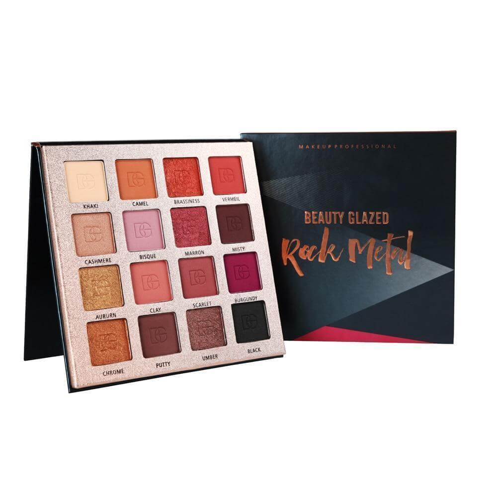 Beauty Glazed Rock Metal 16 Colors Eye Shadow Palette